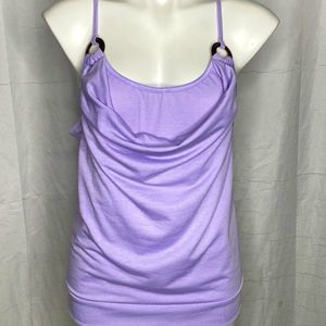 Baluoke Lavender Tank Wood Accents Draped Front